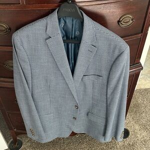Ralph Lauren Blue and White Micro-Check Sport Coat